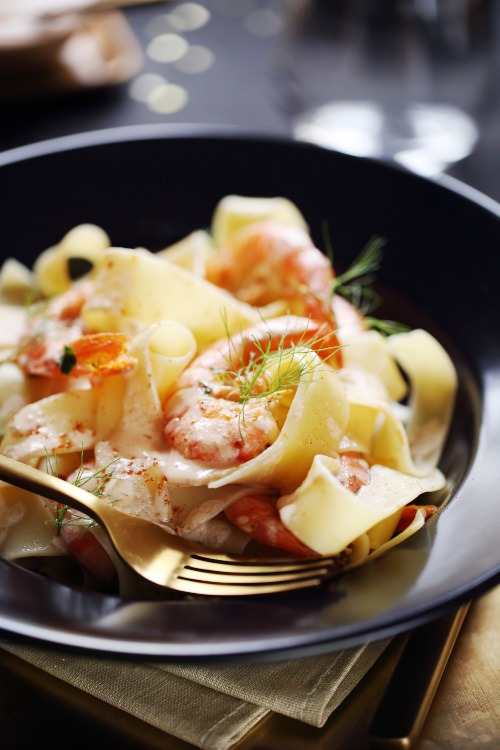 gambas pappardelle